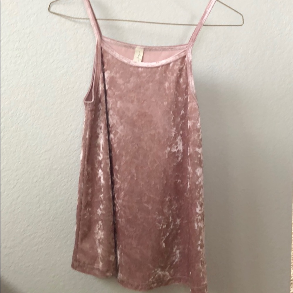 Pink velour swing cami